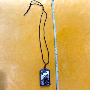 Natural Hetian Black Jade Necklace